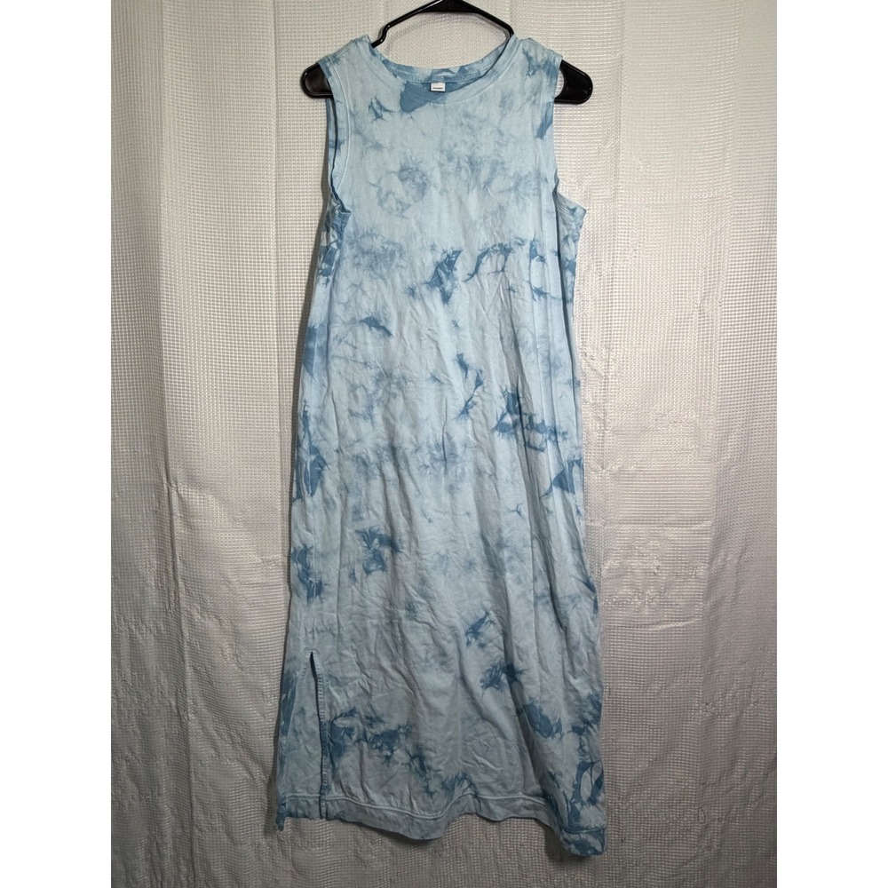 Old Navy Tank Midi Dress Cotton Tie Dye Side Slit Casual Summer Sleeveless S